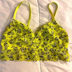 Victoria Secret Neon Yellow Floral Bralette